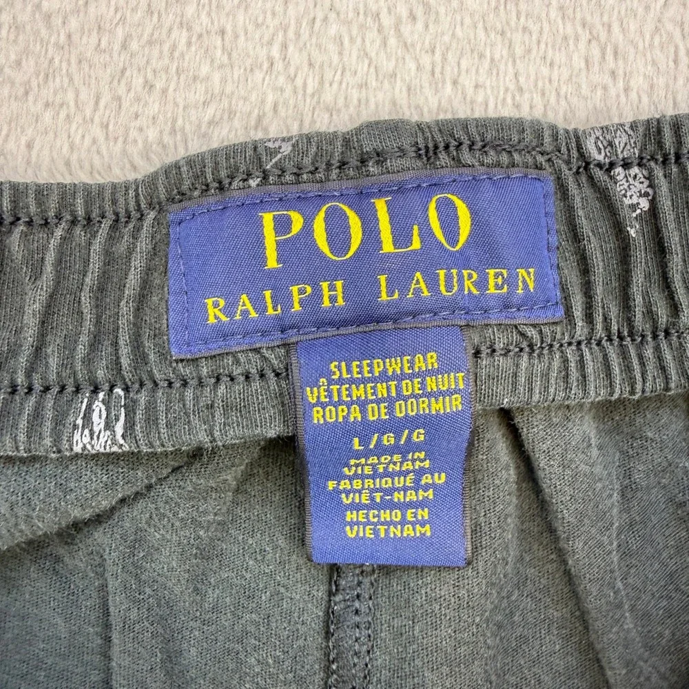 Polo Ralph Lauren Pajama Shorts Mens Large Black Pony Print Sleepwear Loungewear